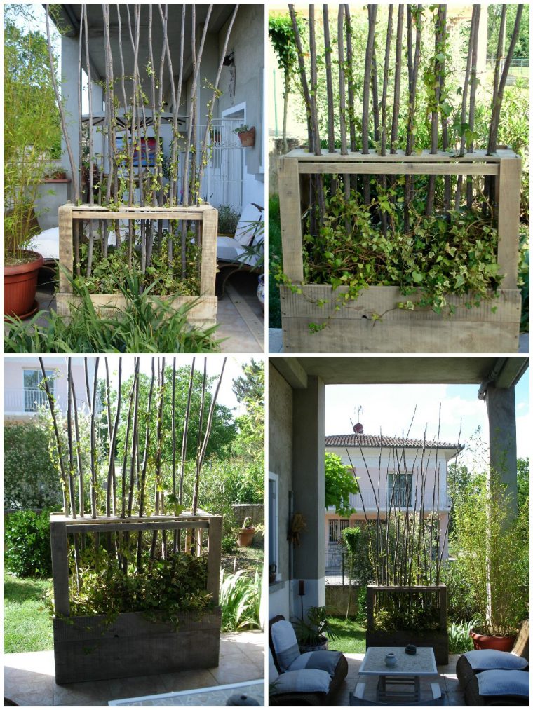 Upcycled Wooden Pallet Vegetal Fence | Jardin | Paravent … avec Paravent Jardin