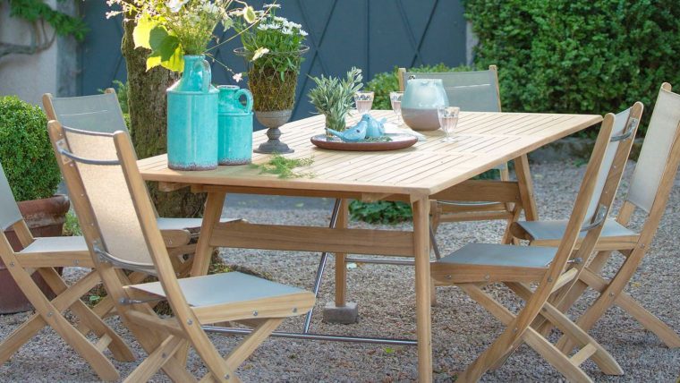 table de jardin touchant pour terrasse