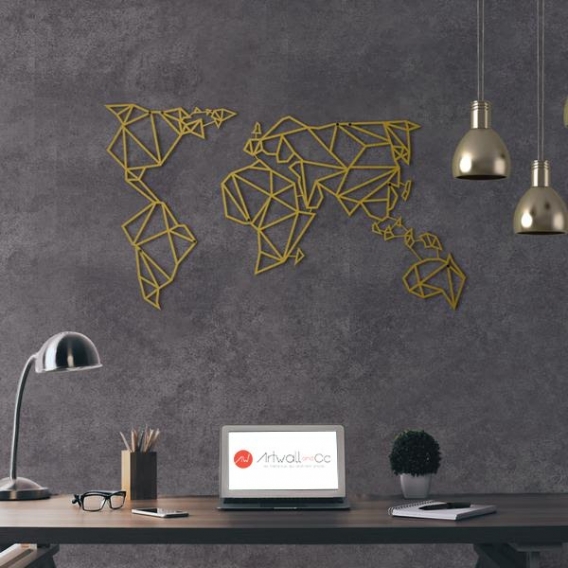 décoration murale carte du monde métal