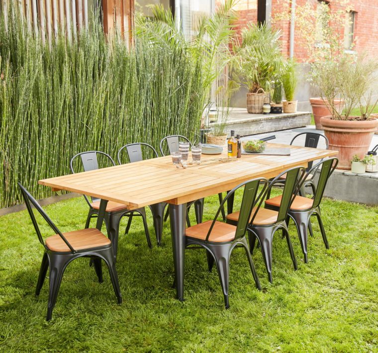table de jardin acacia ou eucalyptus
