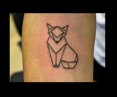 tatouage renard origami