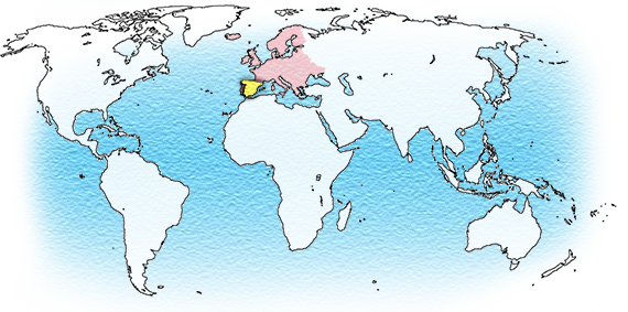 carte du monde espagne