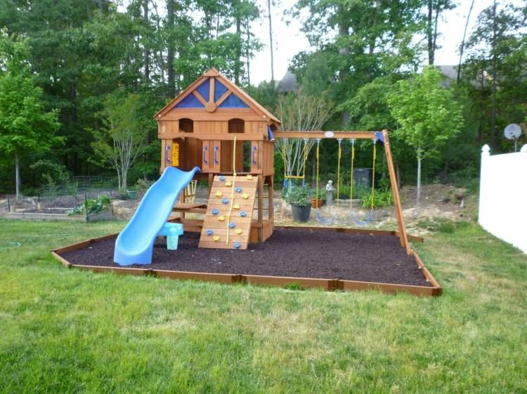 Aire De Jeux Jardin Maison Bois | Aire De Jeux Jardin … dedans Juegos De Jardin De Dora