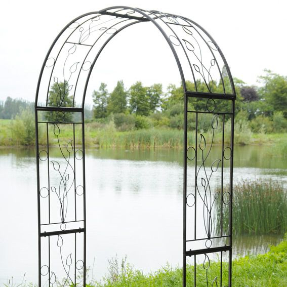 Arche Justine Style Fer Forg Gris Blanchi – Salon De … destiné Arche De Jardin En Acier Plein