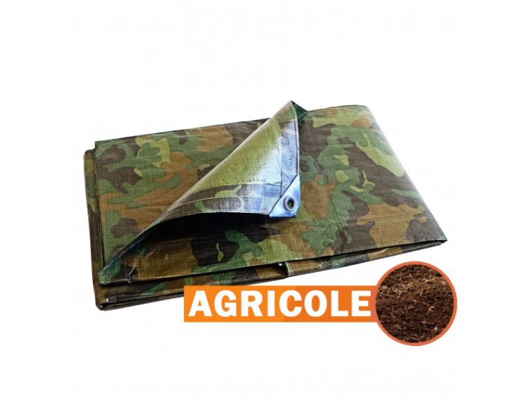 Bâche Protection Agricole Camouflage 150G/M² – 1.80X3M tout Bache Agricole Noir