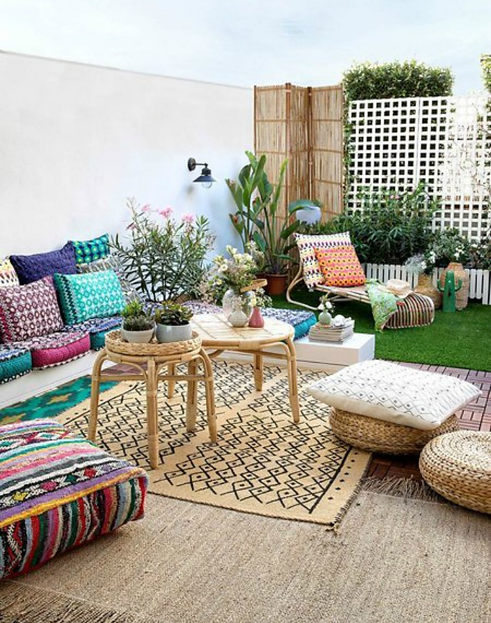 Decoración Fácil: Terraza Decorada Con Muebles, Textiles Y … encequiconcerne Muebles Para Jardin Ikea
