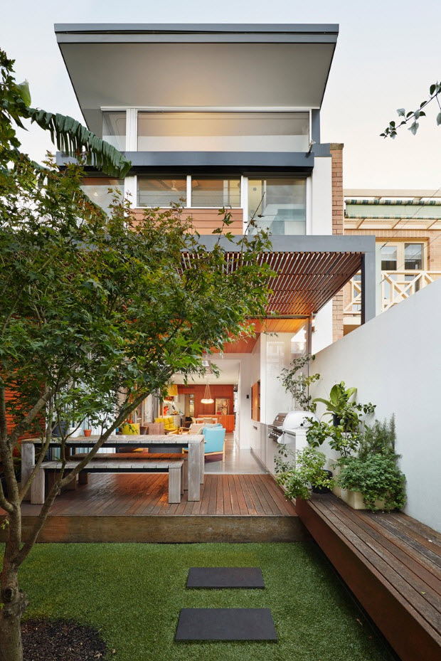 Diseño De Casa Moderna Con Patio Interior Como Eje Central … destiné Jardines Exteriores De Casas Modernas