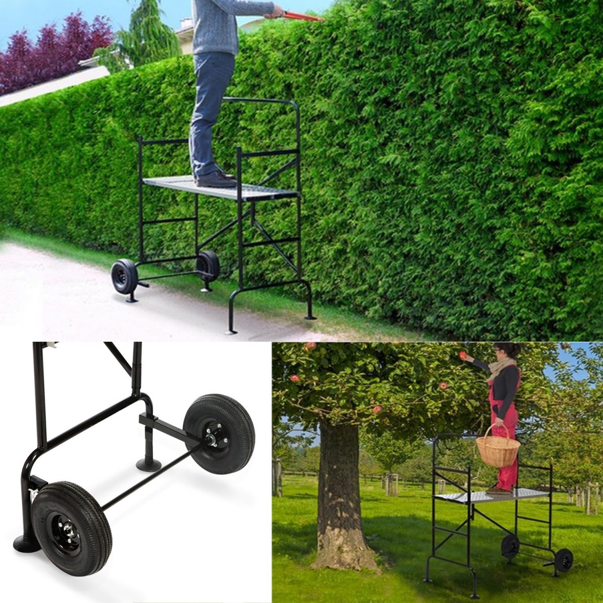 Echafaudage Mobile Sur Roues L.140 Xl.78Xh.135 Cm Avec 2 ... destiné Echafaudage De Jardin Pliable