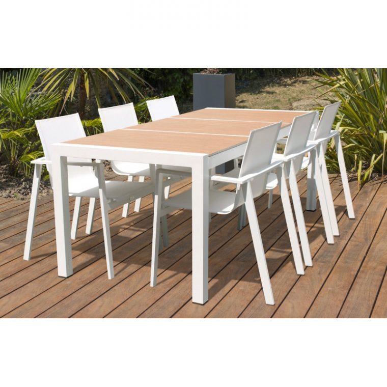 Ensemble Table Et Chaises De Jardin En Aluminium 6 … dedans Table De Jardin Aluminium Et Céramique