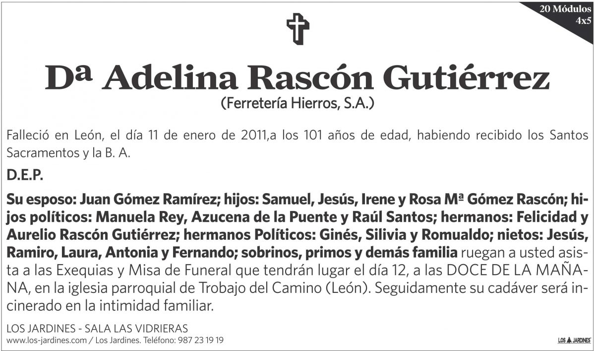 Esquela La Crónica De León - 20 Módulos, Esquelas Crónica ... pour Los Jardines Esquelas