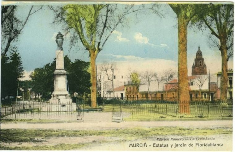 Estatua Y Jardín De Floridablanca | Murcia, Fotos Antiguas … intérieur Jardin De Floridablanca