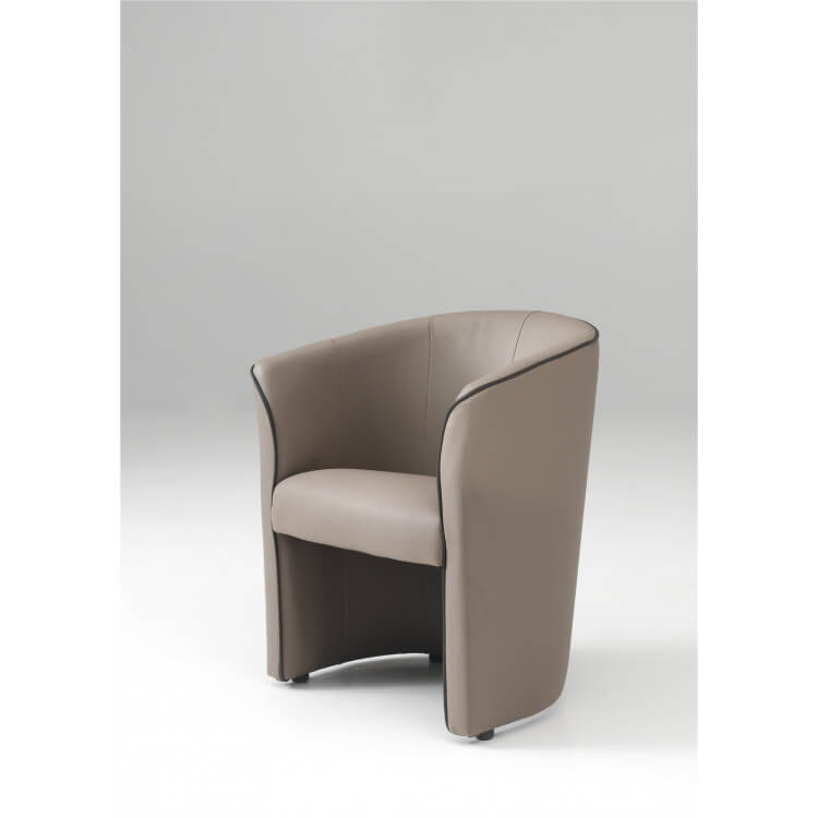 Fauteuil Cabriolet Moderne En Pu Taupe Cyrille | Matelpro avec Fauteuil Moderne Gary Taupe