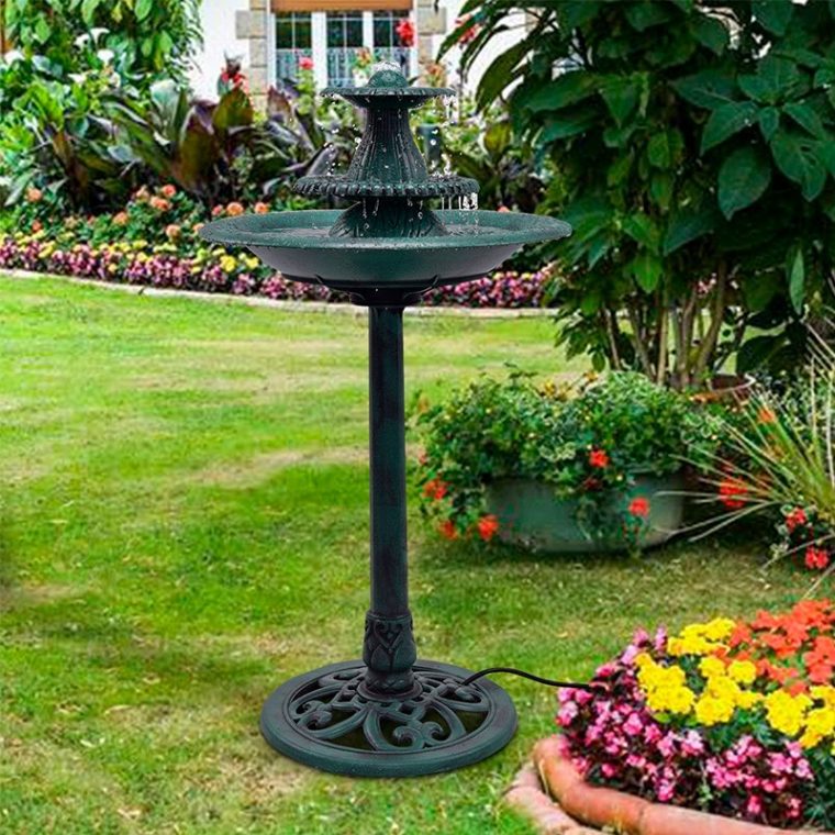 Fuente De Agua 3 Niveles Pedestal Decoración Jardín … serapportantà Fuentes De Agua Para Jardin Precios