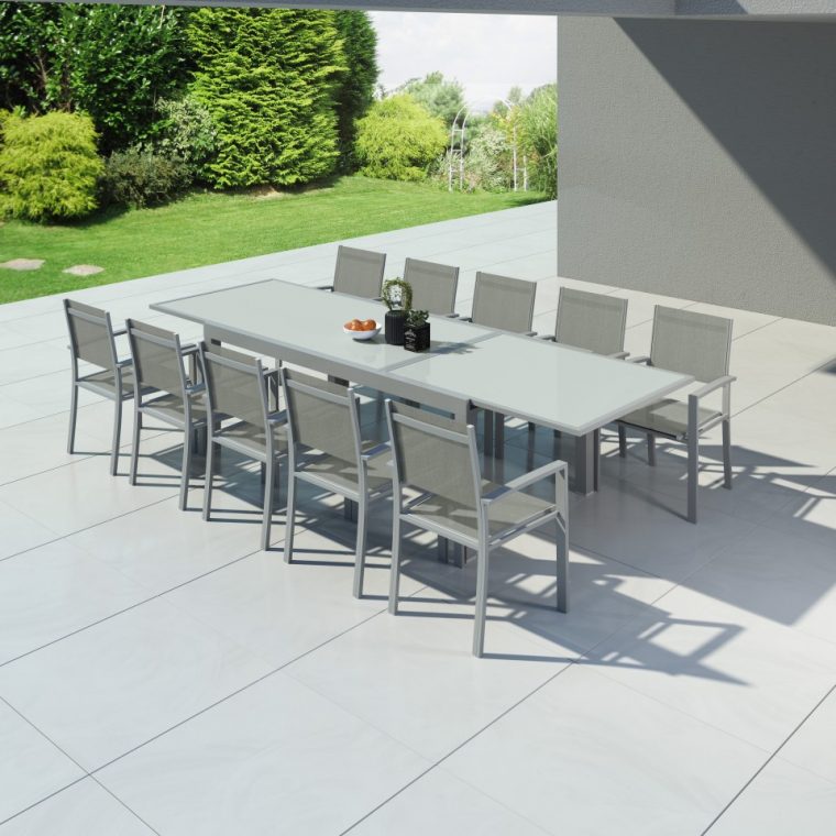 Hara Xxl – Table De Jardin Extensible Aluminium 200/320Cm … encequiconcerne Table Jardin Aluminium Extensible