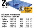Offre Bâche De Protection Bleue-Verte 80 G-M2 Chez Brico Cash encequiconcerne Bache De Protection Brico Depot