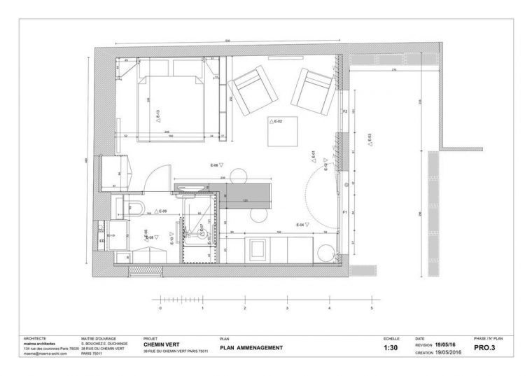 Plan Aménagement Studio, Petit Appartement | Petit … intérieur Plan Studio 35M2