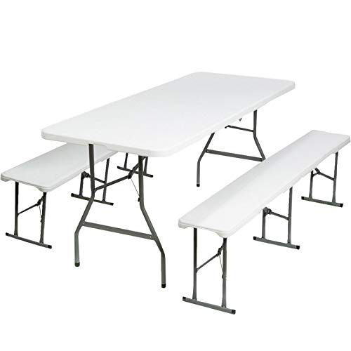 Probache – Table Pliante Portable 180 Cm Et 2 Bancs … tout Table Pliante 180 Cm Leclerc