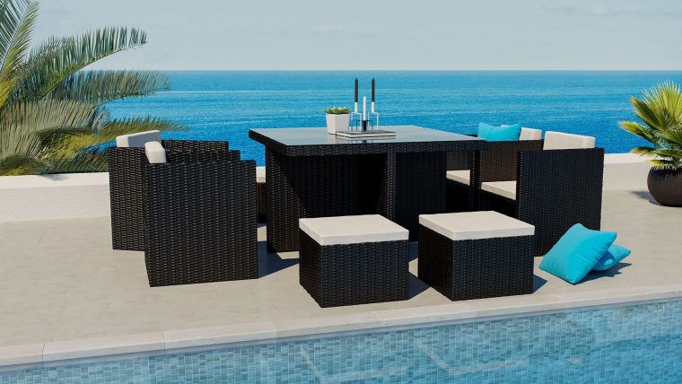 Purchase The Rattan Cube Dining Set Boreas M That Seats Up … avec Artelia Outdoor