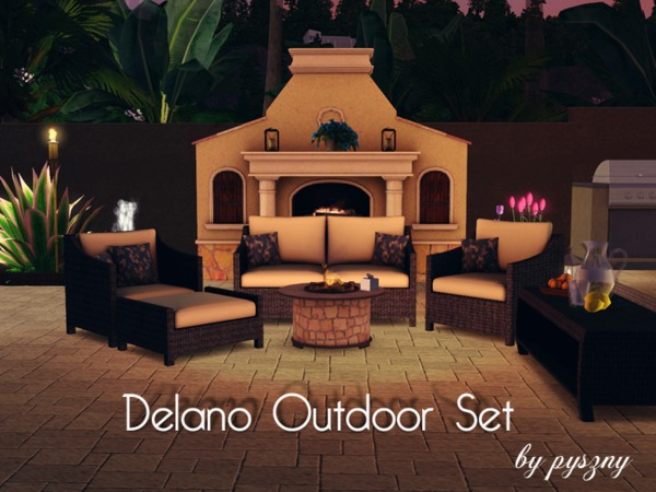Pyszny16'S Delano Outdoor Set pour Sims 3 Patios Y Jardines
