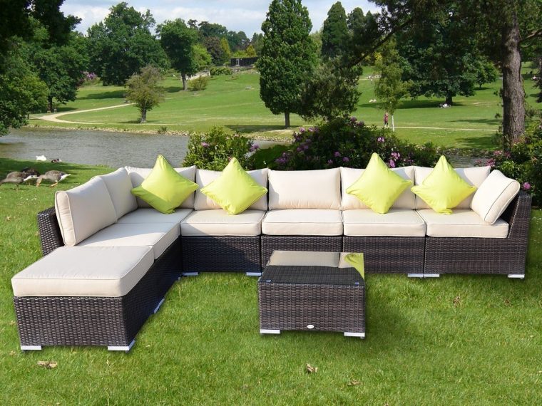 Salon De Jardin En Rotin Tresse Pas Cher - Idées De ... tout Salon De Jardin Aspect Rotin Tressé