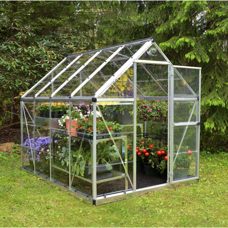Serre De Jardin Argent Harmony 4.5 M², Aluminium Et … à Serre De Jardin Verre Ou Polycarbonate