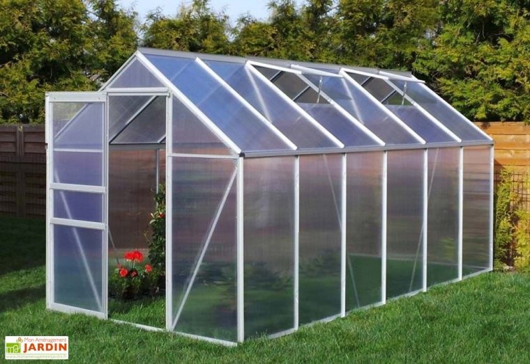 Serre Jardin En Aluminium Polycarbonate 8,17 M²- 190X430 … dedans Serre De Jardin Verre Ou Polycarbonate