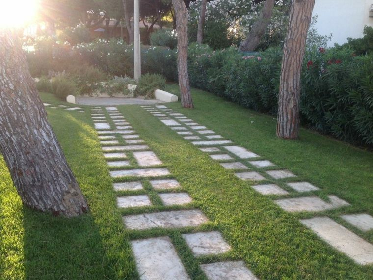 Suelos Senderos Y Caminos De Jardín En 48 Imágenes ... intérieur Caminos De Piedra En Jardines