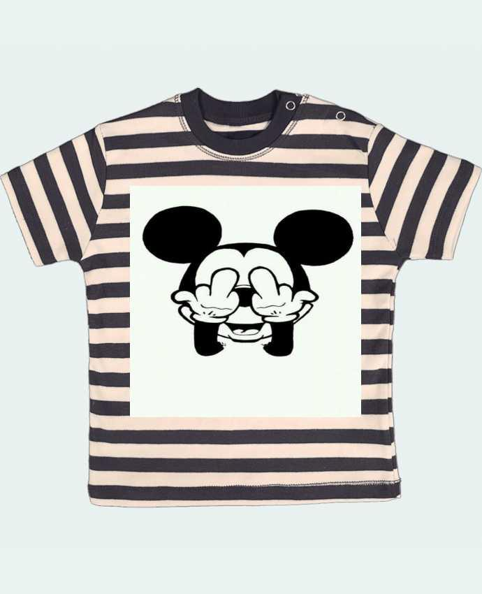 T-Shirt Bébé À Rayures Vetement Mickey Doigt D'Honneur … destiné Casquette Doigt D Honneur
