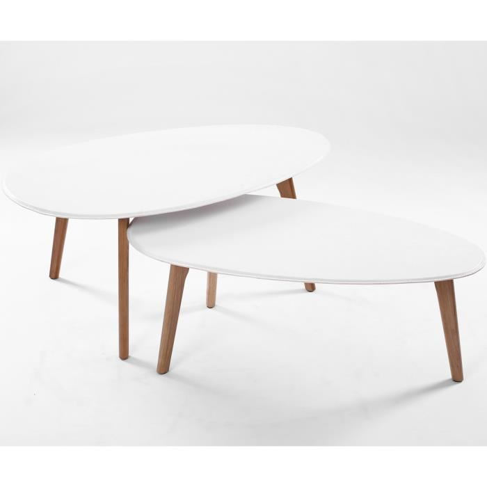 Table Basse Gigogne Design Blanc - Maison Et Meuble De Maison serapportantà Pouf Galet Ikea