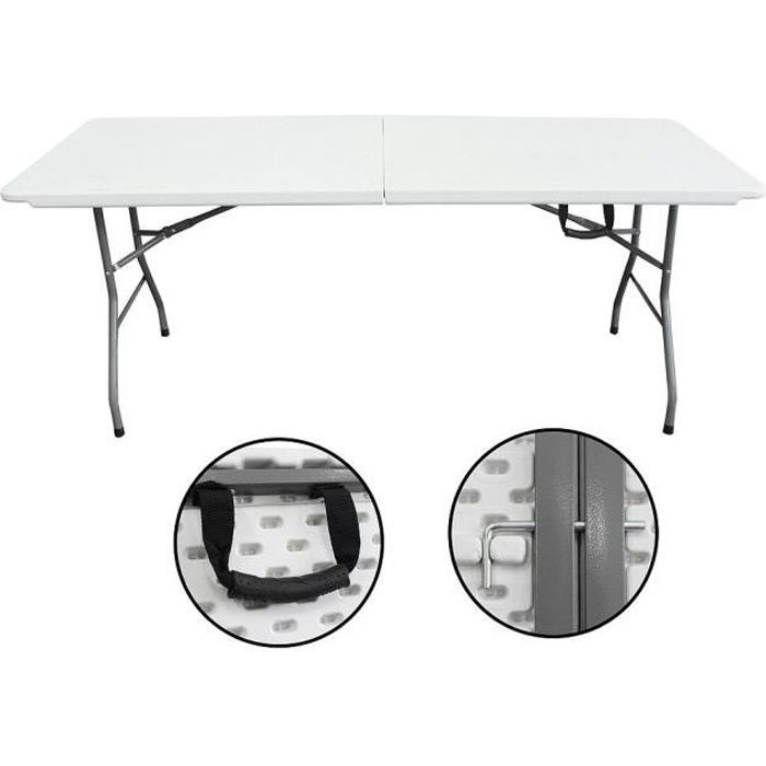 Table En Plastique Robuste, Table Pliante Transportable … encequiconcerne Table Pliante 180 Cm Leclerc