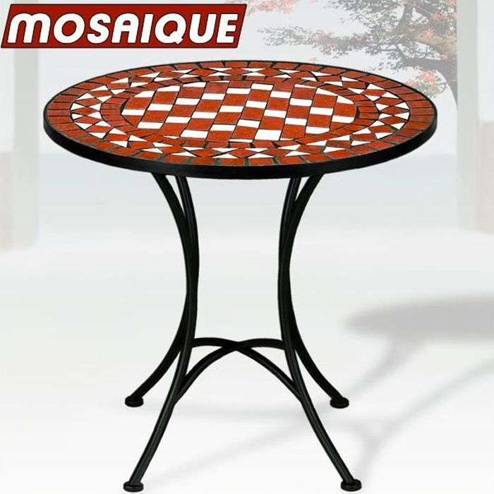 Table Mosaique Terracotta 60Cm Jardin Balcon – Achat … concernant Table Mosaique Occasion