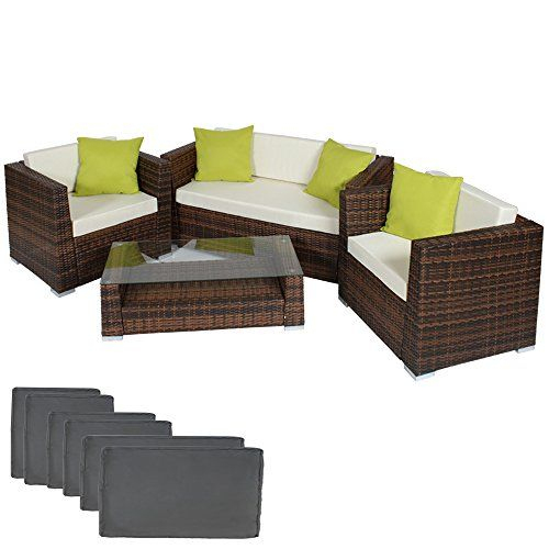 Tectake Hochwertige Luxus Lounge Set Polyrattan Sitzgruppe … à Tectake 800694