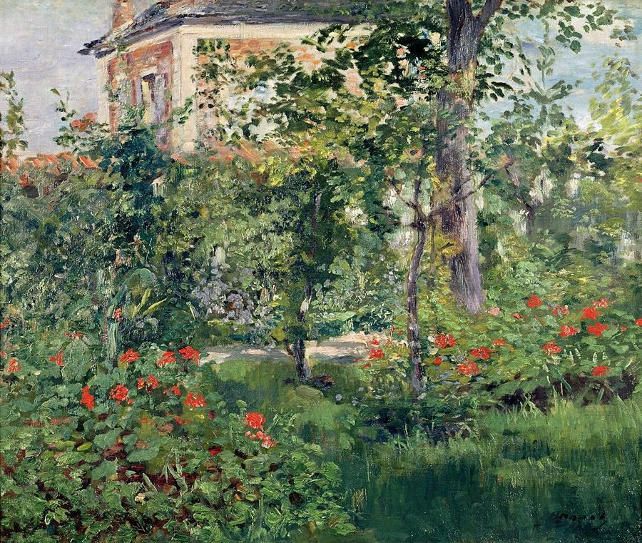 The Garden At Bellevue. Edouard Manet | Manet, Pintura De ... dedans Jardines Impresionistas