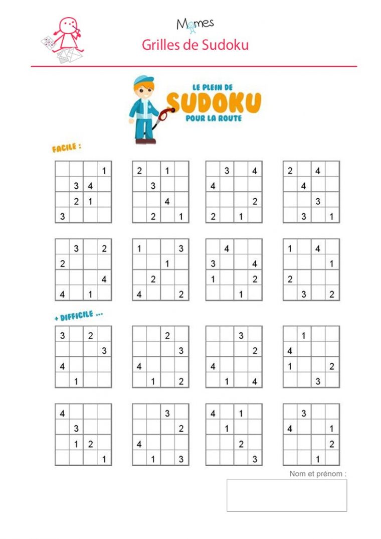 sudoku 7 ans à imprimer