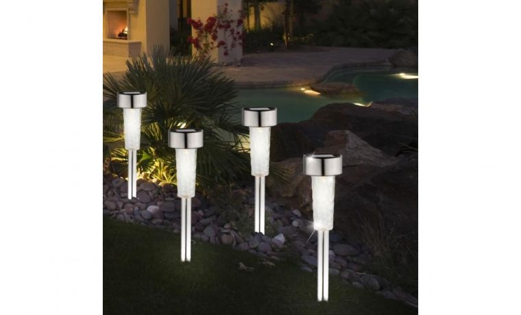 6 X Lampe Solaire Led Borne À Piquer Inox Ip44 Jardin Terrasse Espace … avec Salon De Jardin Gifi Jusqu&#039;À Quelle Heure