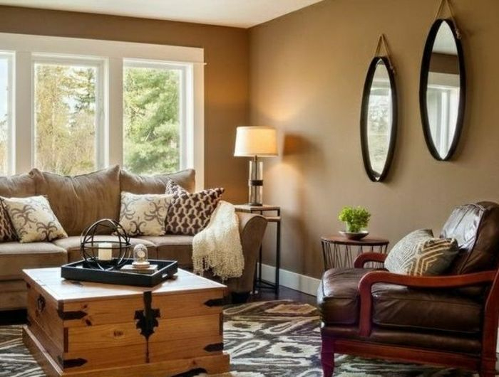 60 Idées Comment Adopter La Couleur Caramel À La Maison | Déco Chambre ... intérieur Decoration Murale À Cause De Salon