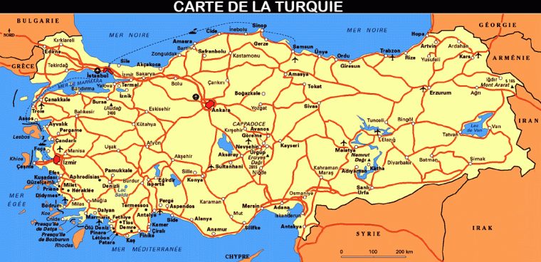 Carte De Turquie – Arts Et Voyages serapportantà Décoration Murale Via Michelin