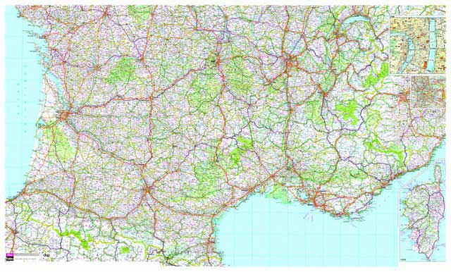 Carte Géographique Du Sud - Arts Et Voyages destiné Décoration Murale Via Michelin