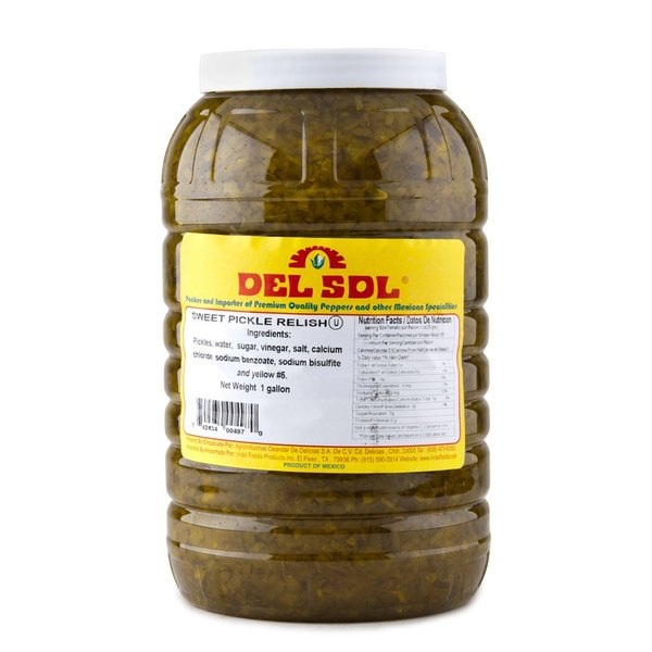 Del Sol 1 Gallon Pickle Relish avec Solsweetsol