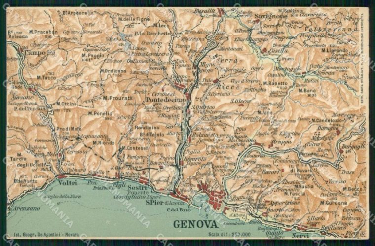 Genova Carta Geografica – Europa Cartina pour Décoration Murale Via Michelin