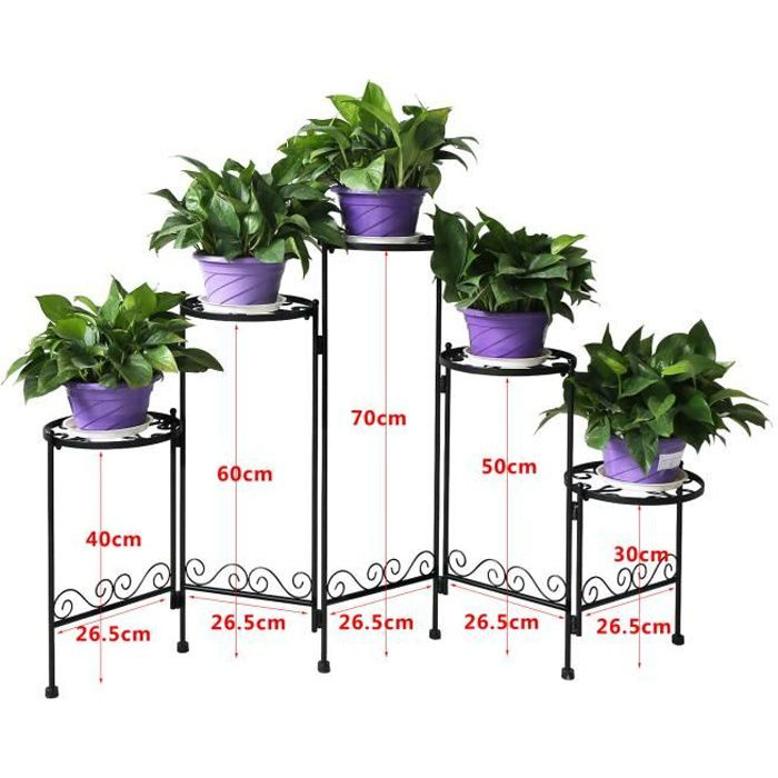 Hlc Porte Pots Jardin Support Fleurs Plantes 5 Niveaux Etagère Pour Pot … à Cdiscount Salon De Jardin Devant Porte