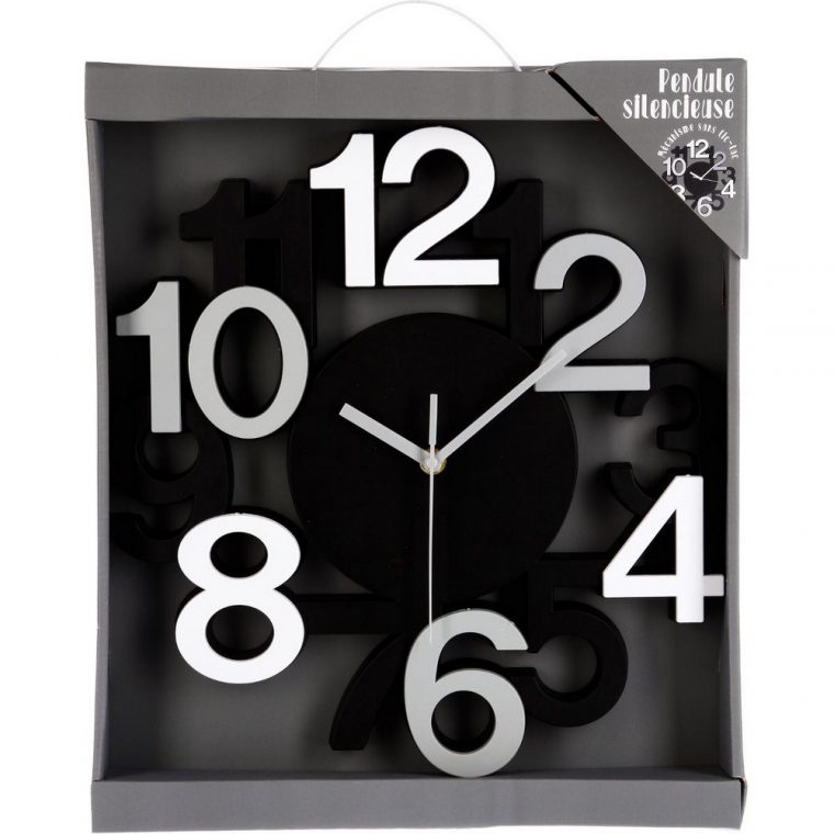 Horloge Murale Chiffres 3D – Noir – Maison Futée serapportantà Decoration Maison Moderne Jusqu&#039;À Quelle Heure