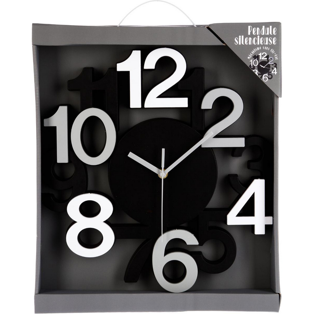 Horloge Murale Chiffres 3D - Noir - Maison Futée serapportantà Decoration Maison Moderne Jusqu&amp;#039;À Quelle Heure