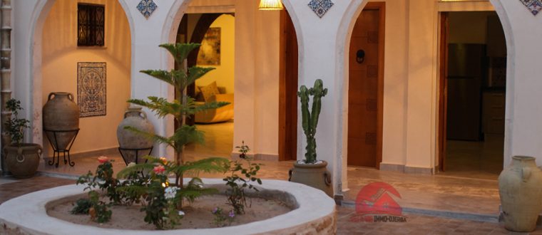 Houch Avec Piscine En Zu – H486:: Agence Immobilière Djerba | Maison … concernant Voir Abris De Jardin Mezghenni En Tunisie