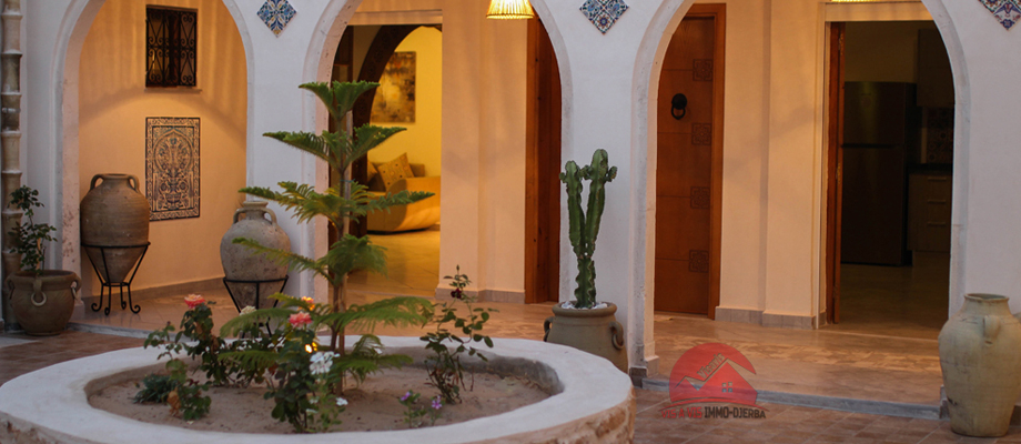 Houch Avec Piscine En Zu - H486:: Agence Immobilière Djerba | Maison ... concernant Voir Abris De Jardin Mezghenni En Tunisie