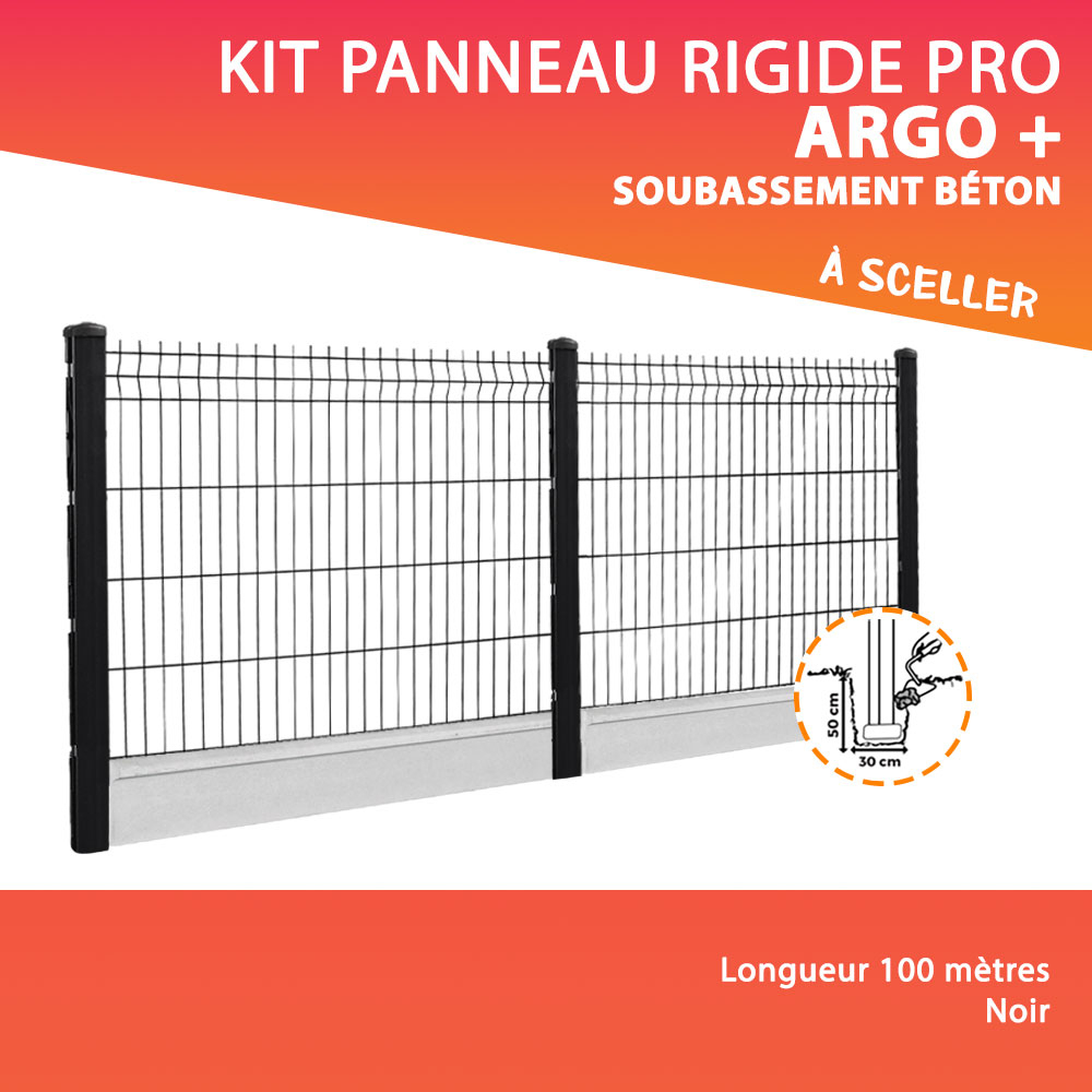Kit Panneau Rigide Argo Pro + Soubassement / Clôture dedans Kit-Panneau-Rigide-Pro-Argo-A-Sceller-Dalle-De-Soubassement-Beton