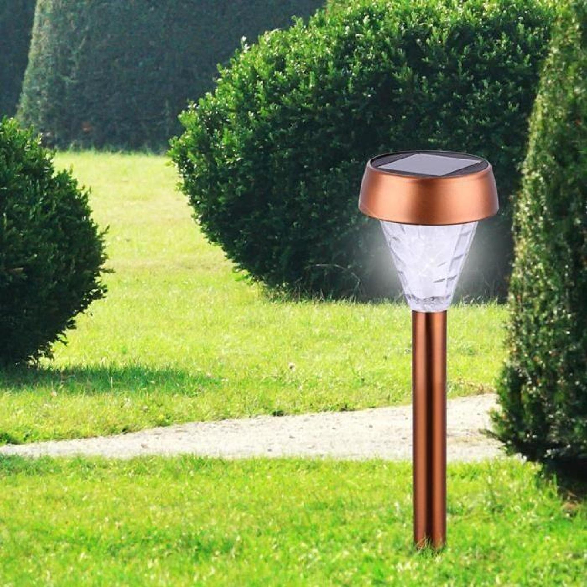 Led Lampe Solaire Jardin Extérieur Éclairage Lumière Inox Cuivre ... encequiconcerne Banc Pour Jardin Grâce À La Lumière