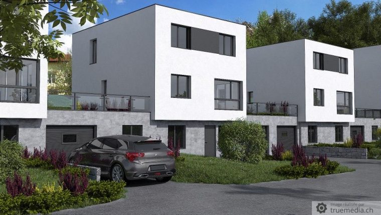 Romont, Villa Jumelée Par Garage Villa B : Chf 590'000.- | First … intérieur Décoration Maison Moderne Villa 3 Chambres
