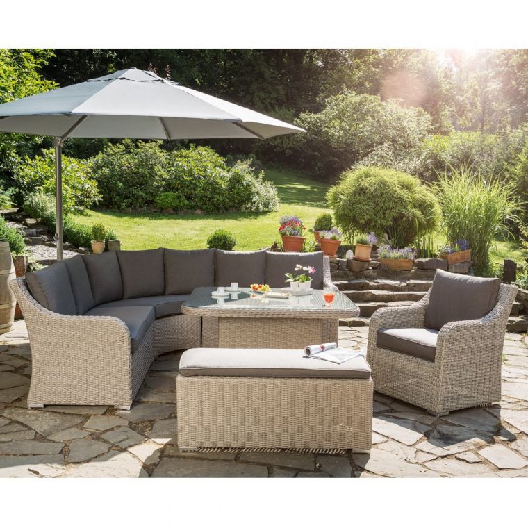 Salon De Jardin Madrid Kettler Résine : Canapé D'Angle + Table - Gamm Vert destiné Salon De Jardin Sans Terrasse