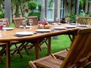 Salon En Teck : Meuble De Jardin - Table 3 Mètres 12 Chaises Pliantes ... avec Salon De Jardin Sans Entretien